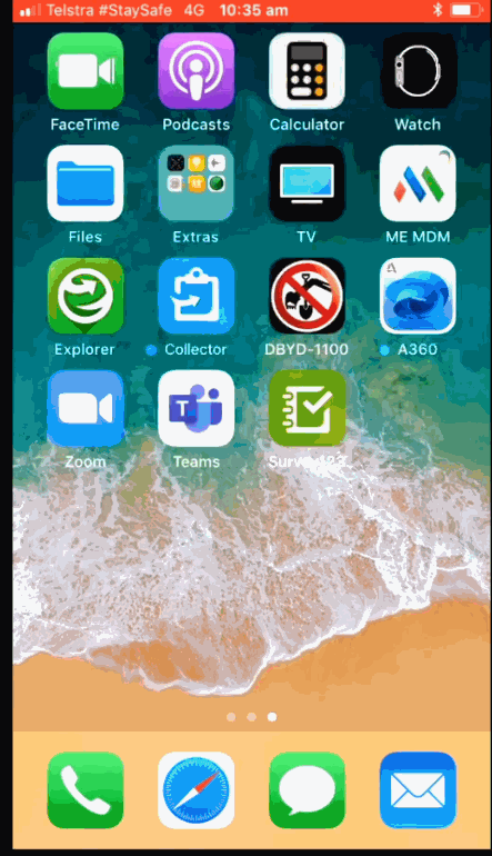 Video showing what happens when end user tries to open Survey123 IOS App